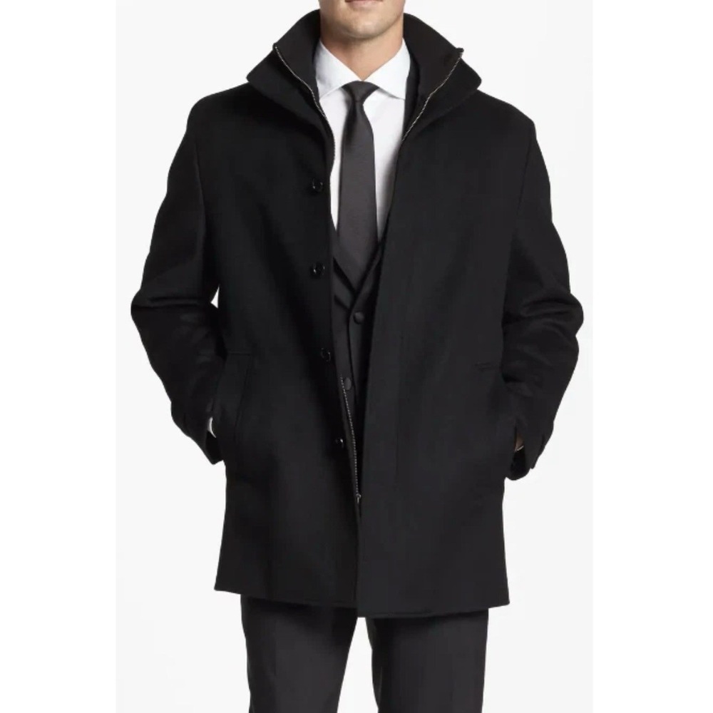 Cardinal Of Canada Black Luxury Collection Men's Coat Jacket 100% Wool Size XL